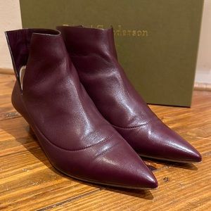 Rupert Sanderson Fairview pointy booties oxblood like New sz 40 w box & dust bag